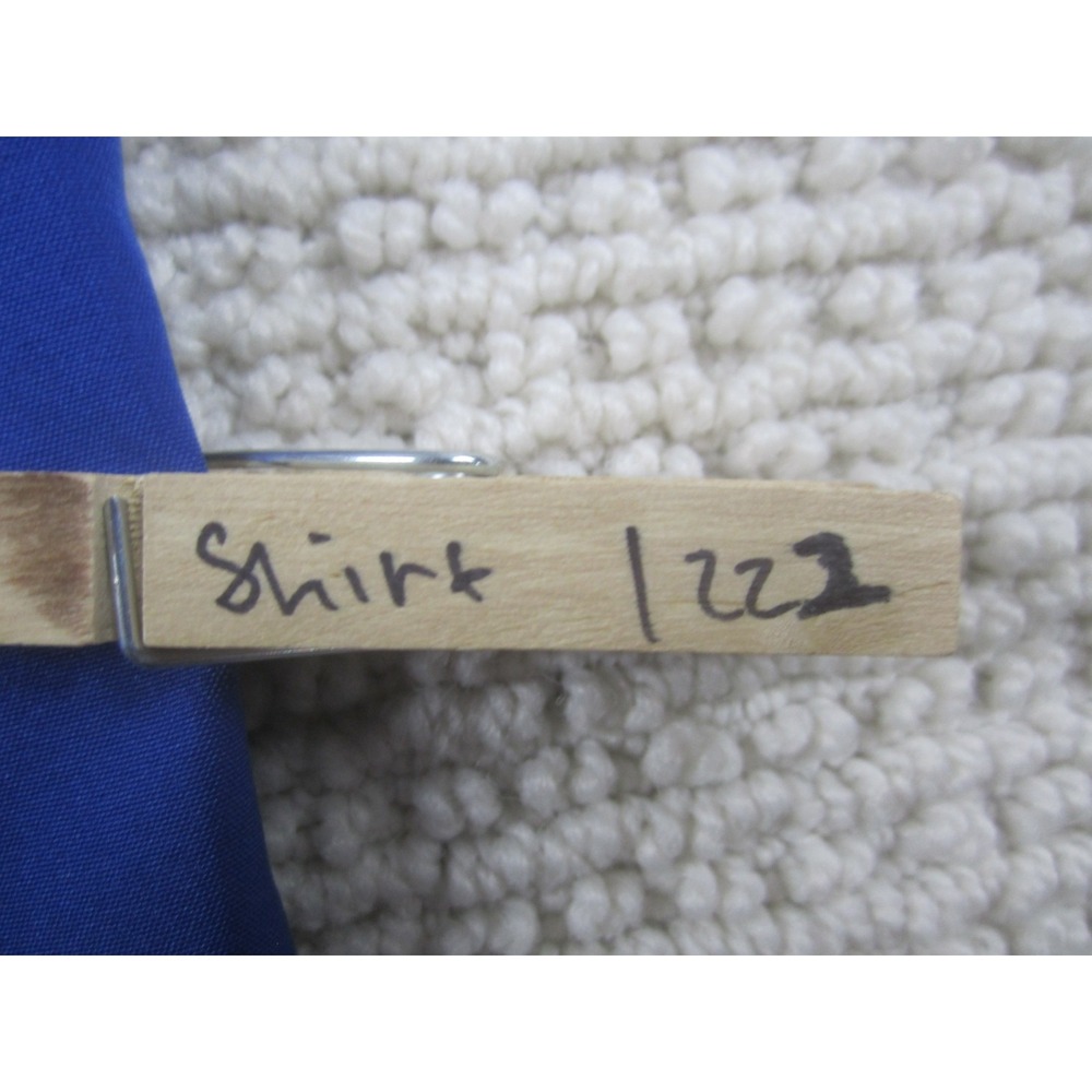 Womens Medium Blue Shirt Long Sleeve Polyester Button Down Casual - Picture 10 of 10